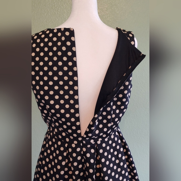 ModCloth x Pink Owl Apparel retro polka dot black white dress M - Picture 7 of 10
